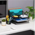thumbnail image 2 of 5 Compartment Mesh File Organizer Black - Mind Reader, 2 of 2