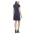 thumbnail image 2 of KENSIE DRESSES Womens Navy Zippered Pocketed Short Sleeve Round Neck Above The Knee Party Shift Dress 10, 2 of 2