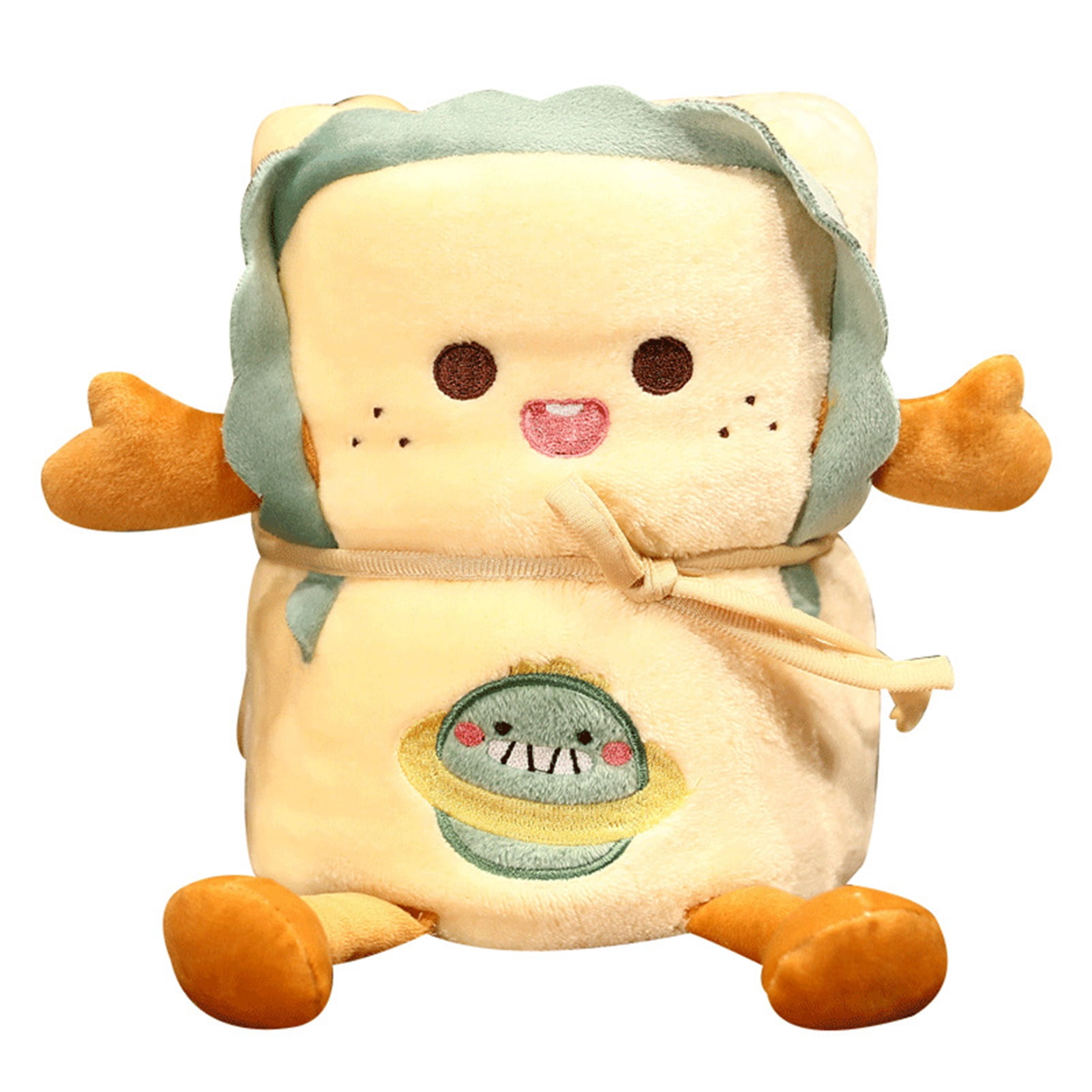 Cute Cartoon Blanket Flannel Skin Friendly Soft Tether Strap Design Sofa Blankets for Home Office