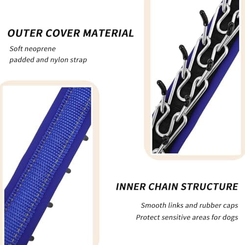 No Pull Martingale Dog Collar for Large Medium Small Dogs, Heavy Duty Nylon Reflective Adjustable Anti Pull Slip Collar with Buckle for Training Walking L Dark Blue