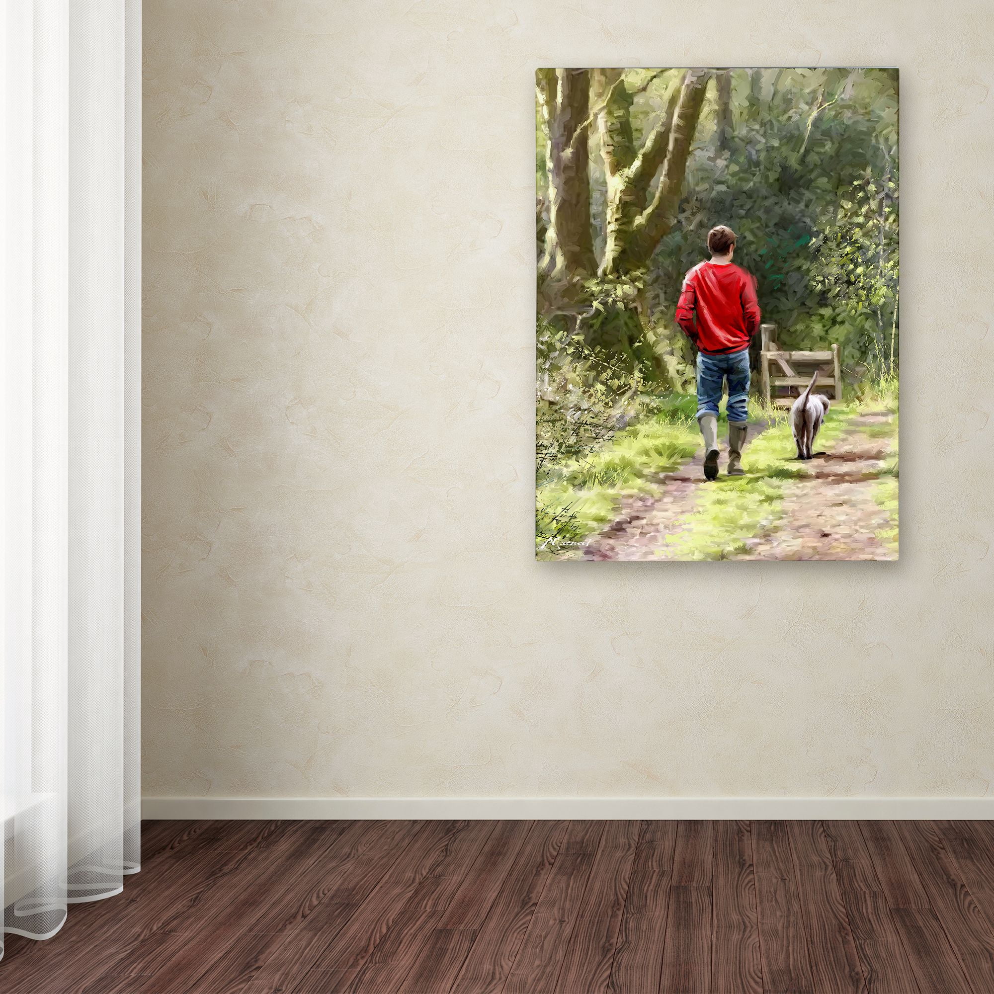 Trademark Fine Art 'Dog Walker' Canvas Art by The Macneil Studio