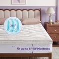 thumbnail image 4 of Bestier 3-in-1 Dual Layer Full Mattress Topper for Room Essentials, 2 inch Gel Memory Foam, 2 inch Thick Tencel Pillow Top Pad, Mattresses Cover for Bed, 6"-20" Deep Pocket, White, 4 of 9