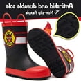Kushyshoo Rubber Kids Rain Boots Fire Chief Rain Boots for Big Boys