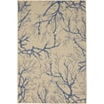 thumbnail image 3 of Unique Loom Outdoor Botanical Collection Area Rug - Branch (4' 1" x 6' 1" Rectangle Beige and Blue/Blue), 3 of 7