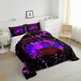 thumbnail image 2 of Gaming Bedding Sets Queen,Gamer Comforter Sets Teens,Video Game Console Gaming Comforter Set Bedroom Decor,Gamepad Black Purple Pink Tie Dye Bed Set 3Pcs, 2 of 6