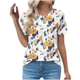 thumbnail image 2 of Summer Casual Loose Round Neck Chiffon Flowy Tops Blouses for Women, Limited Time, Under 10 Dollars WX0001, 2 of 6