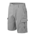 thumbnail image 3 of BUWTTER Men's Casual Shorts with Cargo Pockets Loose Fit Solid Color Cotton Everyday Summer Bottoms Lightweight Light Gray XXXL, 3 of 4