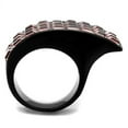thumbnail image 2 of IP Black(Ion Plating) Stainless Steel Ring with Top Grade Crystal in Light Rose for Women Light Rose Stone Color Style TK2359 Size 7, 2 of 3