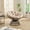 Beige-Staple Fiber, variant on Howcool Indoor/Patio Swivel Chair with Corduroy Cushion, Round Accent Armless Rattan Egg Chair