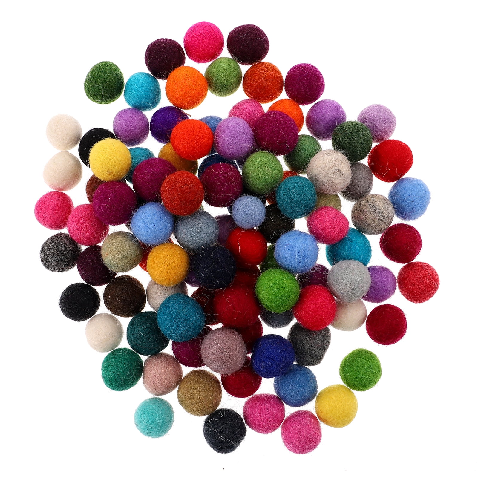 Felt Pom Poms - Wool Felt Balls - 10 Vibrant Colors - 40 Pieces - 2cm (~0.8  inch) Size Each - Craft - DIY - Handmade 100% New Zealand Wool
