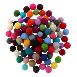 Felt Pom Poms,Wool Felt Balls 60 Pieces,0.6 Inch Handmade Felted 40 Colors  Bulk Wool Felt Pom Pom Balls Small Puff for DIY Arts,Crafts Projects,Felting  and Garland 