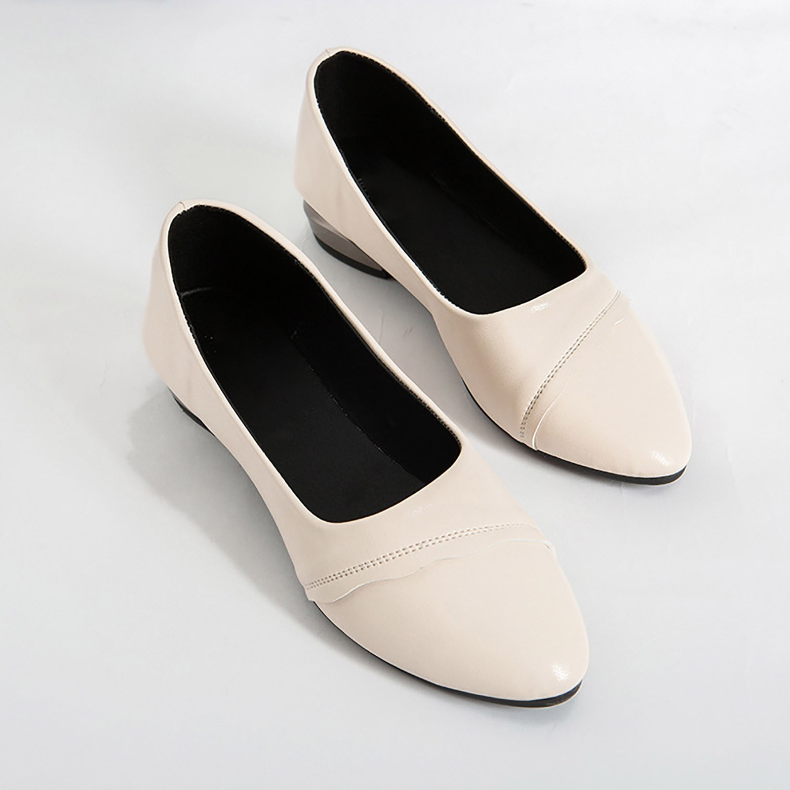 TOWED22 Women s Flats Flats Shoes Women Pointed Toe Memory Foam Dressy Women s Flats White