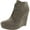 Taupe Fabric, variant on GBG Los Angeles Womens Aheela Faux Suede Ankle Wedge Boots