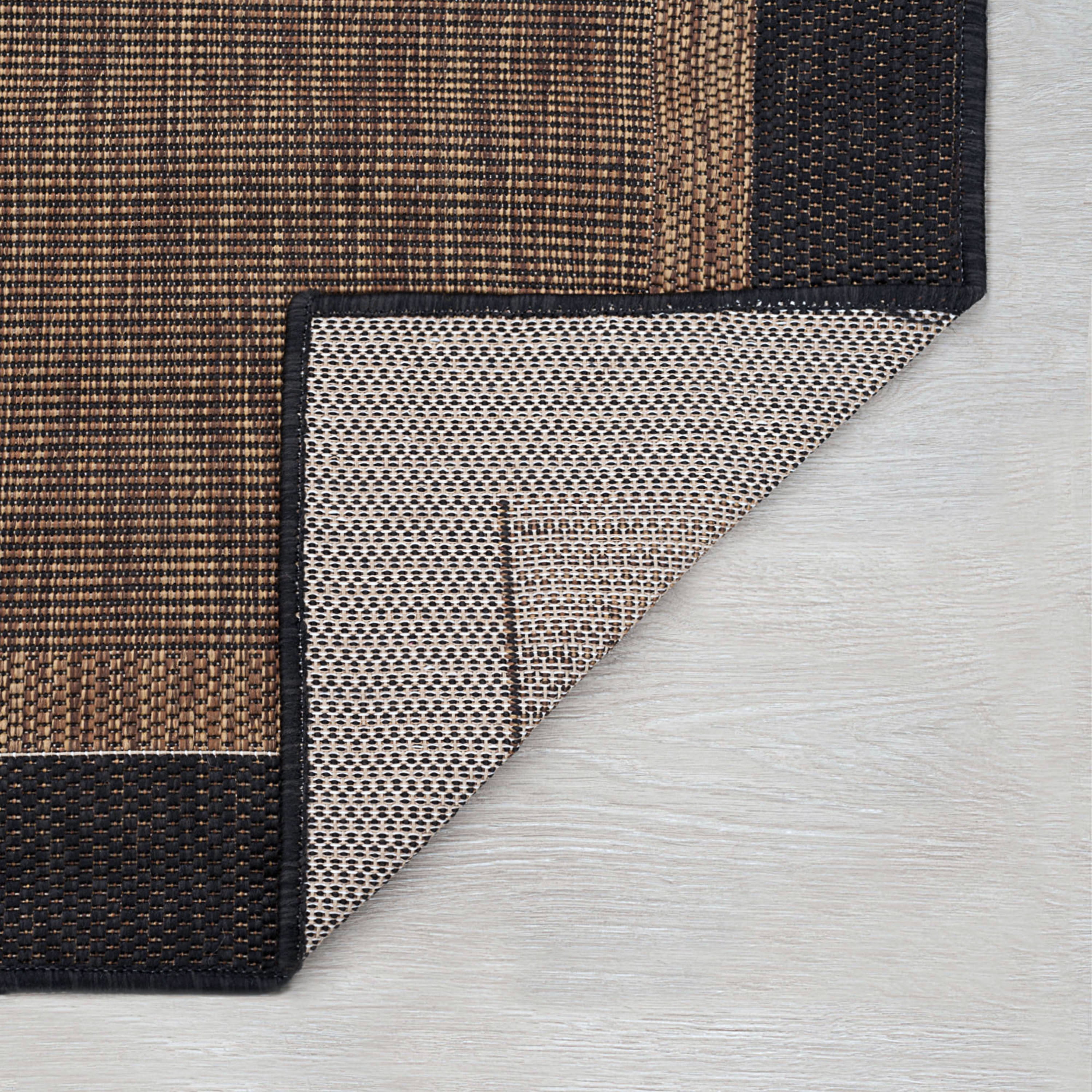 5x8 Water Resistant, Indoor Outdoor Rugs for Patios, Front Door Entry, Entryway, Deck, Porch, Balcony | Outside Area Rug for Patio | Gold, Solid Border | Size: 5'3'' x 7'3''