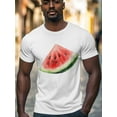 thumbnail image 2 of Watermelon Men's T Shirts T-Shirt for Men Crew Neck Tees Cotton Tops, White, 3XL, 2 of 7