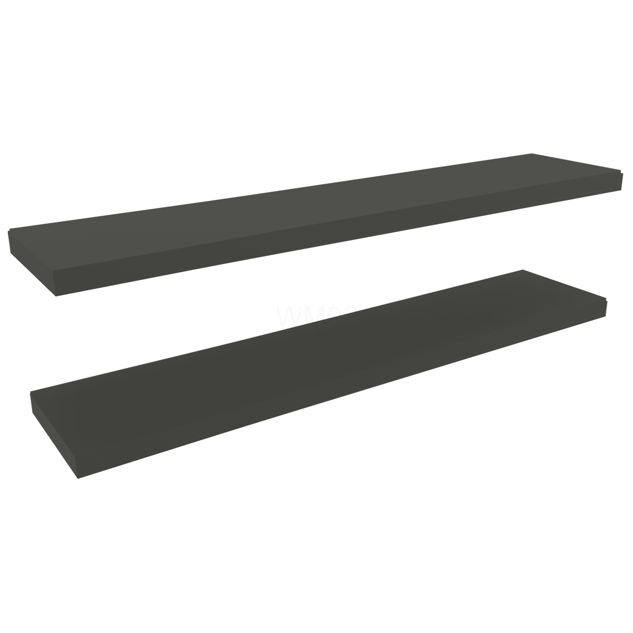 Set of 2 Floating Wall Shelves 47 inch, Modern Gray MDF Storage Shelves for Living Room, Bedroom, Bathroom Decor