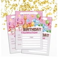 thumbnail image 2 of Darling Souvenir Pink Birthday Invitation Card 28 Pcs Fill or Write In Blank Invites Printable Party Supplies 5 x 7 Inches, 2 of 5