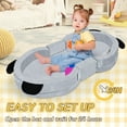 thumbnail image 3 of spanspace Foldable Toddler Travel Bed, Portable Floor Bed for Kids with Washable Cover, Toddler Cots for Sleeping with Adorable Panda Design, No Assembly Required, Easy to Carry, Gray, 3 of 10