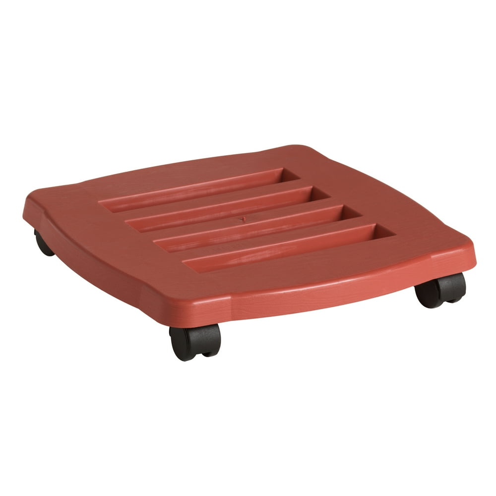 Bloem Caddy Square Plant Stand Dolly w/ Wheels Caddy Tray 15" Terra Cotta
