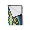 thumbnail image 2 of Abstract Soft Flannel Fleece Throw Blanket, Nature Spirals Flower of Life Energy Illustration, Cozy Plush for Indoor and Outdoor Use, 50" x 70", Violet Blue Indigo, by Ambesonne, 2 of 5