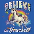 thumbnail image 3 of Believe in Yourself Unicorn Women's Long Sleeve T-shirt Colorful Rainbow Magical Pony, 3 of 7