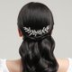 thumbnail image 4 of Zhuge Horquillas para el pelo de boda con flores para novias, peinetas con perlas de cristal,joyas con diamantes de imitación para novias, damas de honor y mujeres (plateadas), 4 of 5