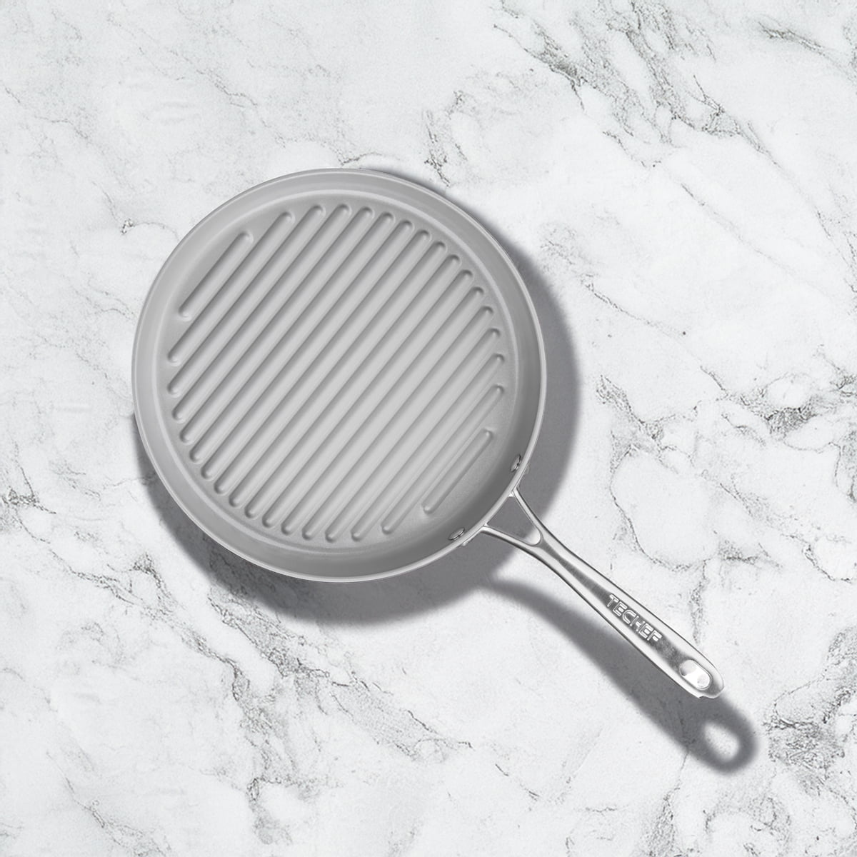 TECHEF CeraTerra Collection, 12" Ceramic Nonstick Grill Pan, Made in Korea