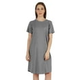 thumbnail image 1 of Inkmeso Robe T-Shirt d'Été Décontractée Unie pour Femmes, Coupe Ample, Tunique à Manches Courtes, Robe de Nuit, 1 of 7