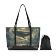 thumbnail image 7 of FORMRS Canvas Laptop Tote Bag for Women with 15.6" Computer Compartments Shoulder Handbag, Whale and Moon, 7 of 7