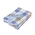 thumbnail image 3 of Blue Pink Gingham Pattern with Flowers Hand Towel Absorbent Bath Towels for Bathroom Sports Gym 28" x 14" Set of 2, 3 of 8