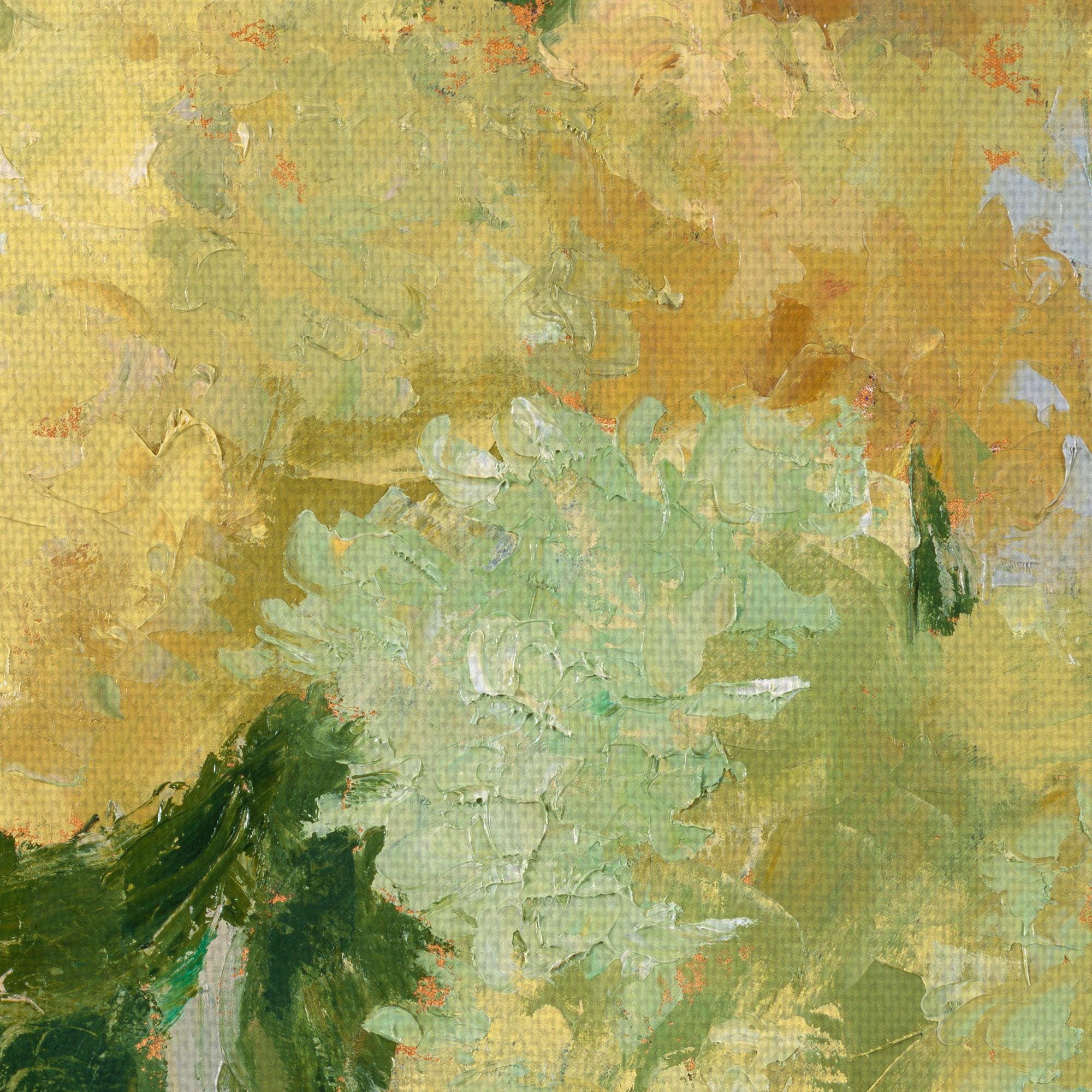 Masterpiece Art Gallery Hydrangea Flower Bouquet on Gold by Dale Payson Canvas Art Print 30" x 40"