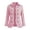 Pink, variant on Cmtiyu Ruffled Trim Jackets for Women Long Sleeve Laple Double Button Plaid Jacket Casual Fall Outerwear Jacket Tops S-3XL