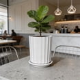 thumbnail image 6 of Tall Planter Pot, Nordic Style Plastic Flower Pot with Drainage Tray for Balcony Indoor Outdoor Plants, Breathable Container for Flowers Green Plants Home Garden Decoration, 6 of 6