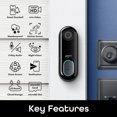 Geeni Video Doorbell Wired Wifi with 1080P Wide Angle, Motion Activated