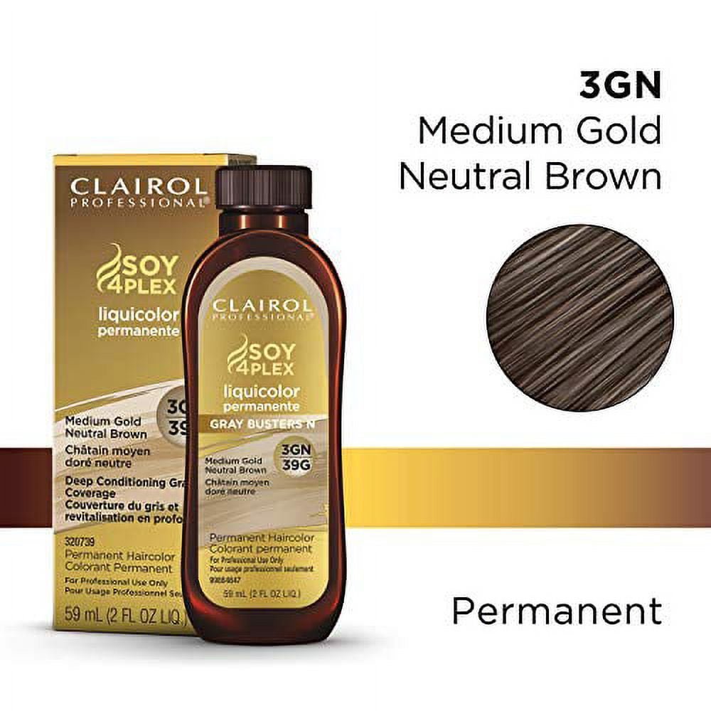 Clairol Permanent Liquicolor Hair Color, 3GN by 39G Medium Gold Neutral Brown, 2 Oz