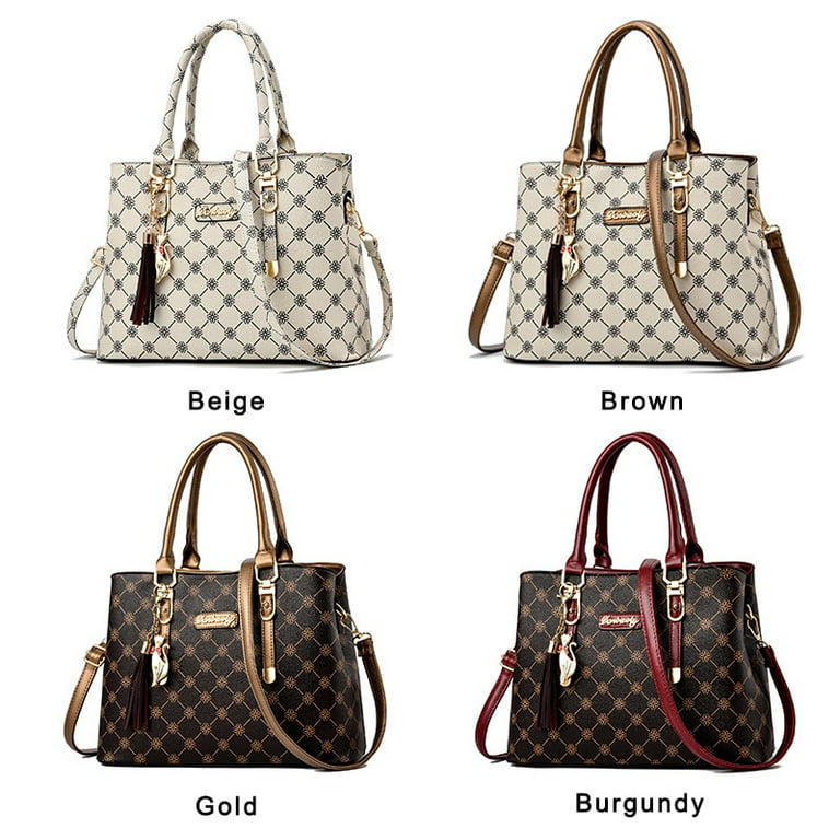 Luxury women's bags - Beige printed tote bag