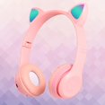 thumbnail image 1 of Auriculares con de gato Estéreo inalámbrico RGB Luz inconfundible Orejeras suaves Reproductor de MP3 Auriculares para videojugador Teléfonos Rosado Yotijar Auriculares inalámbricos Cat Ear, 1 of 8