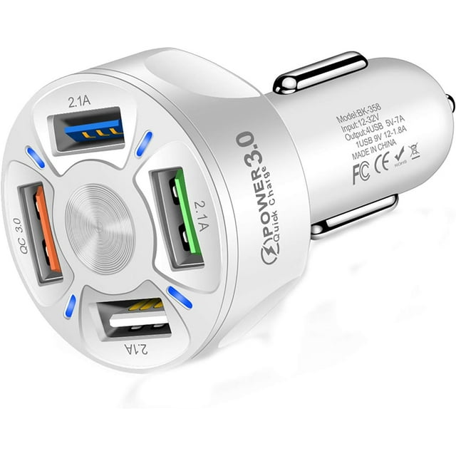 Portable Car Quick Charger Universal 4 USB Ports QC3.0 Stable Charging Adapter