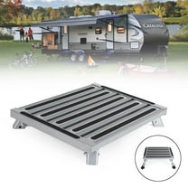 Frezon Silver, 19" x 12", Aluminum RV Steps, Adjustable Height with Non-Slip Gripper Strips