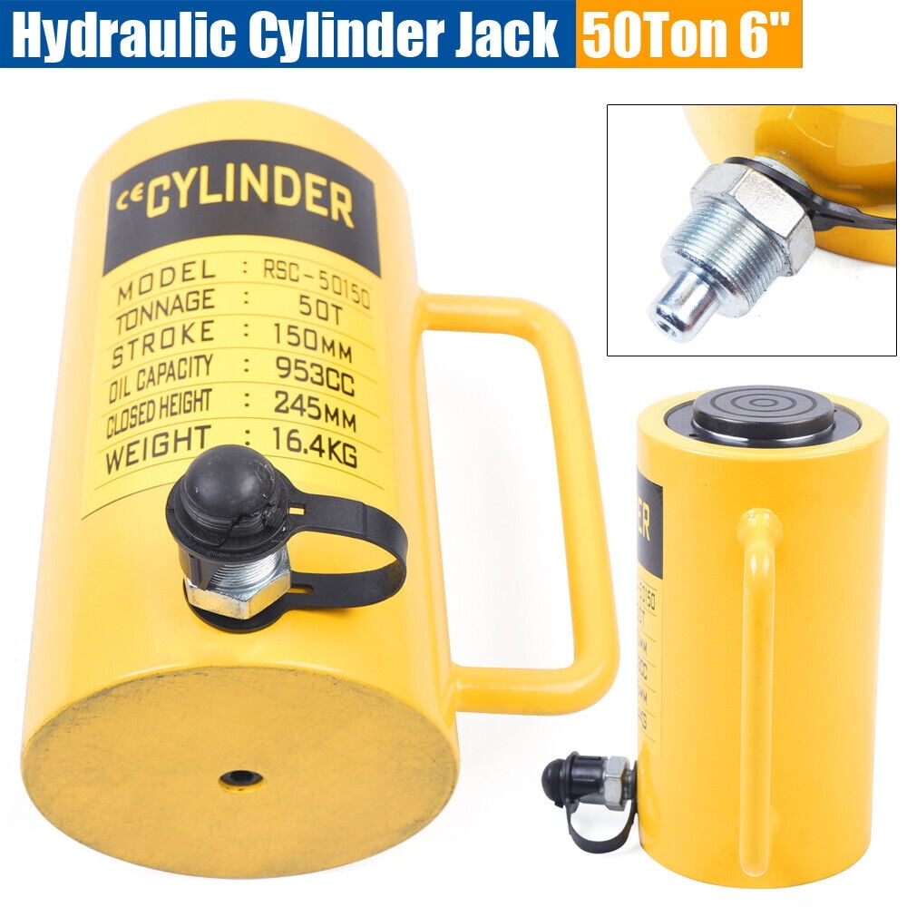 Hydraulic Cylinder Jack 50 Ton 6"/150mm Stroke Single Acting Solid Ram