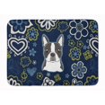 thumbnail image 1 of Carolines Treasures BB5054RUG Blue Flowers Boston Terrier Machine Washable Memory Foam Mat, 1 of 4