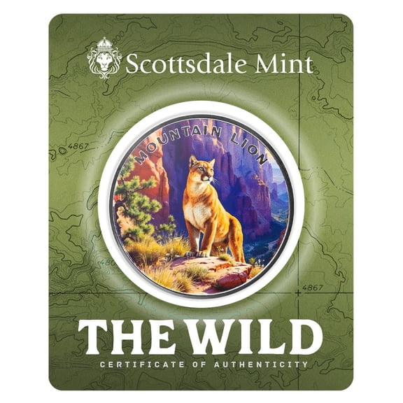 The Wild | Mountain Lion 1 oz 999 Fine Silver Colorized Round