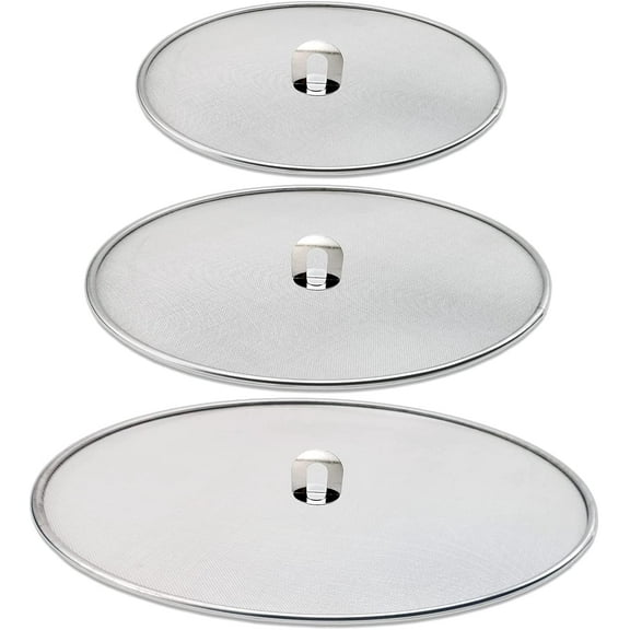 Sunjoy Tech Kitchen Grease Splatter Guard - Frying Pan Splatter Screen for Cooking Safely without Oil Splatter Burns - Stainless Steel Oil Splatter Guard Prevents Sizzle Spray