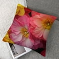 thumbnail image 7 of Creowell Throw Pillow Cover 2pcs - Begonia Flower Red Yellow Traffic Light Plant White, 7 of 7