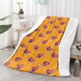 thumbnail image 2 of Football Fire Orange Pattern Soft Sherpa Fleece Throw Blanket, Warm Cozy Plush Blanket for Sofa Bed Couch, All Season, 50"x60", 2 of 5