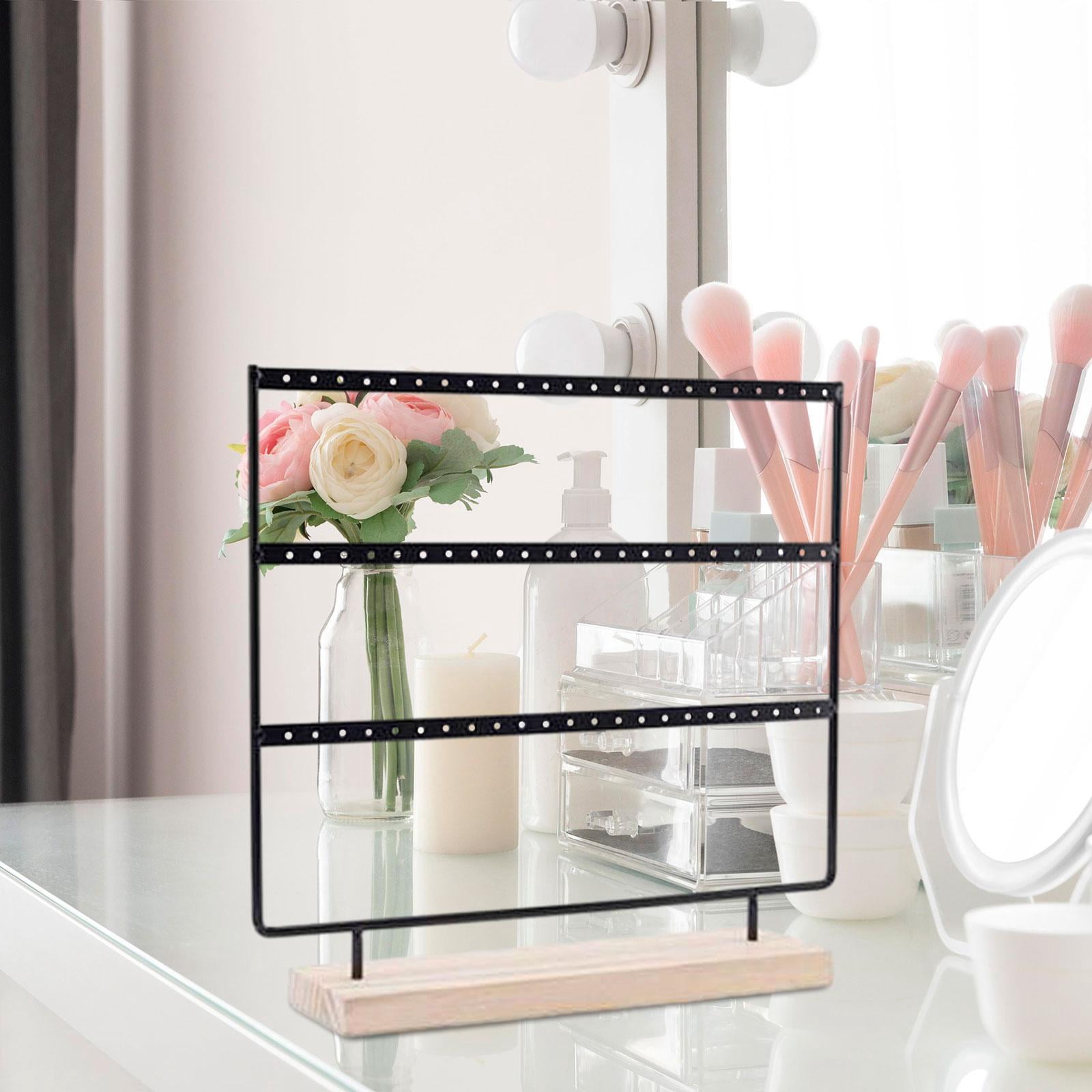 Segolike Earring Organizer Jewelry Display Stand 3 Tiers Hanging Earring Holder Jewelry Holder for Stores Selling Tabletop Home Vanity black