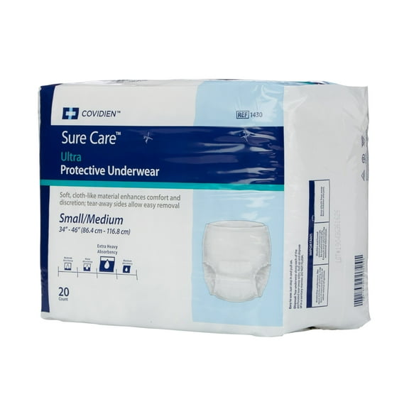 Sure Care Adult Underwear Pull On Medium Disposable Heavy Absorbency, 1430- - Case of 80