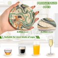 thumbnail image 3 of Haosy Set of 6 Drink Woven Coaster with Holder Heat Resistant Non-Slip Bar Coasters 4 Inches Teal Orange Marble, 3 of 7