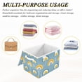 thumbnail image 6 of Yayeee Collapsible Cube Storage Bin with Lid Fabric Closet Decorative Basket with Handles, Light Blue Rainbow, 6 of 7