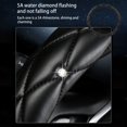 thumbnail image 4 of Diamond Steering Wheel Cover, Universal Size 14.5-15 Inch, Leather With Rhinestones, Non-Slip Design, Fashion Cute Interior, Protects Steering Wheel, Relieves Driving Fatigue, Easy Installation, 4 of 7